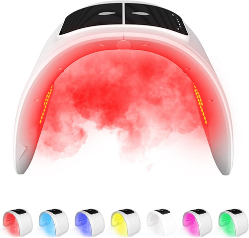 Mascara LED Facial,Mascara Luz Led Facial De 7 Colores, Mascara Facial Led, Mascarilla Facial LED Plegable Con Función, Adecuada Para El Cuidado De La Piel En El Hogar,Spa,Cara,Cuerpo